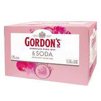Picture of GORDONS PINK GIN AND TONIC 250ML 4% 12-PK CANS
