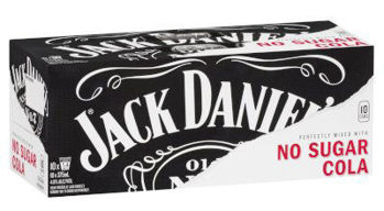 Picture of JACK DANIELS &amp; ZERO COLA 375ML CANS 10-PACK