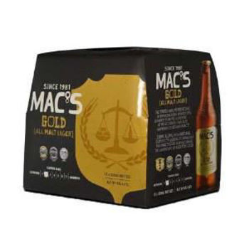 Picture of Mac's Gold All Malt Lager 5% 12pk bottles 330ml