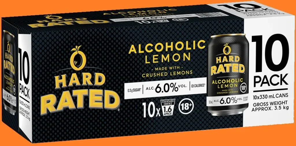 Hard Rated Alcoholic Lemon 6% 10 PACK 330 ML Cans