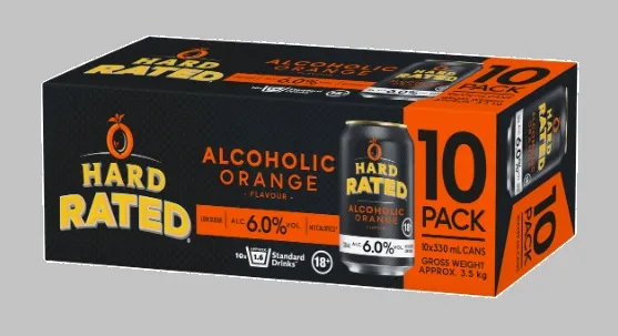 Hard Rated Orange 6% 10 Pack Cans 330ML
